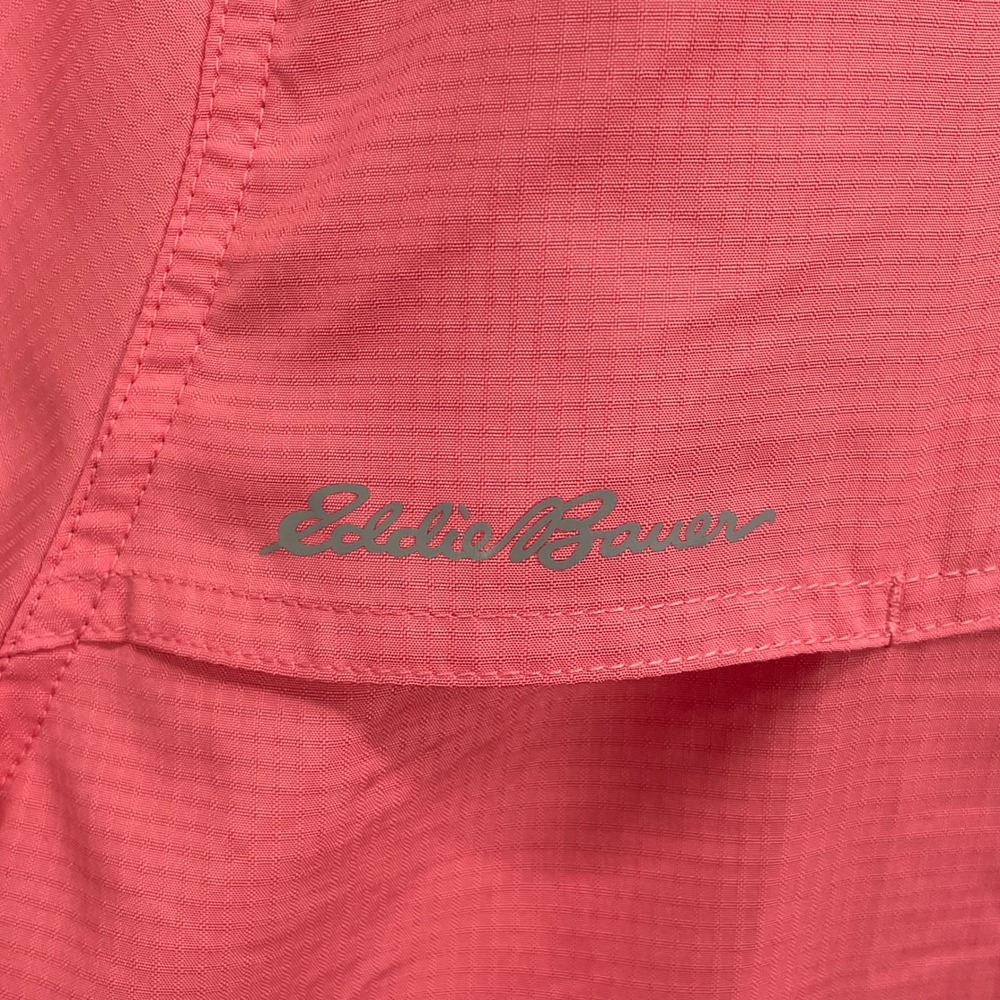 Eddie Bauer Fishing Shirt Men XXL Coral Pink Ripstop Vented Hiking Gorpcore Camp - Picture 8 of 10